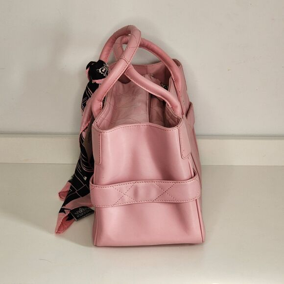 My Flat In London Pink Leather Satchel Bag with Crystal Chandelier NWT and Rare! - Picture 2 of 13